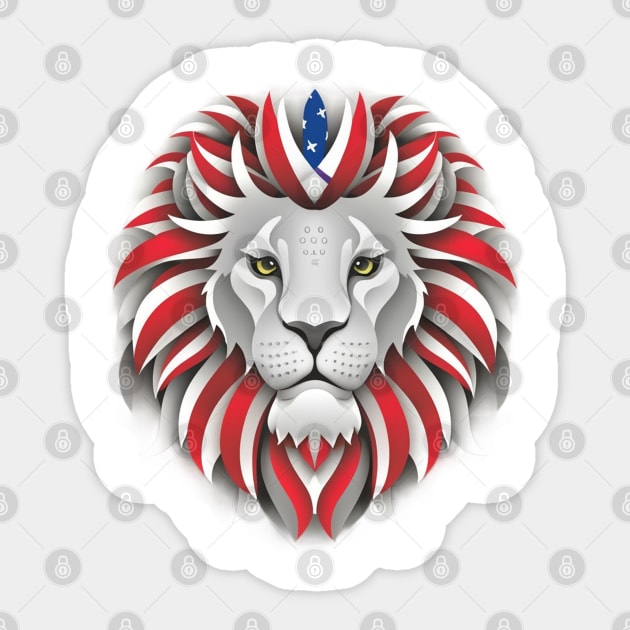 American lion Sticker by Spaceboyishere